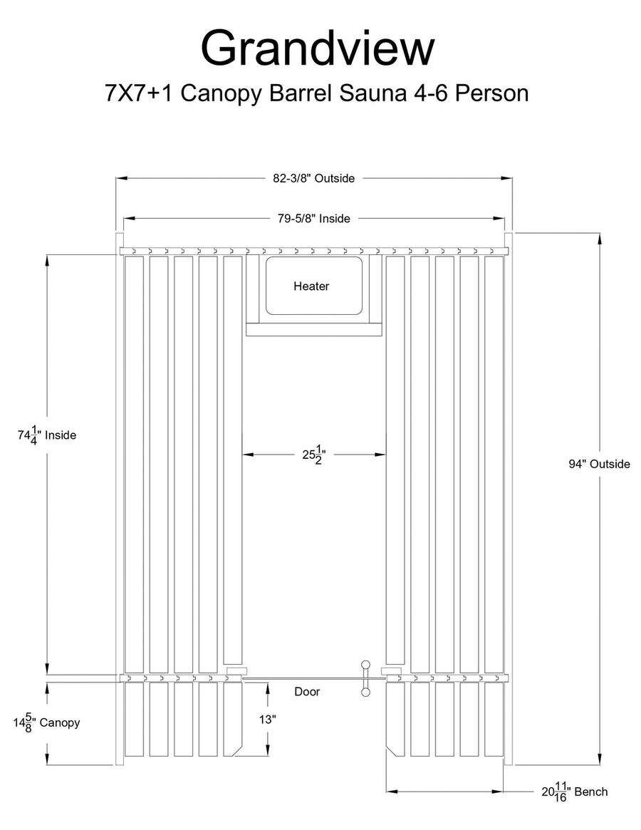 Almost Heaven Grandview 4 - 6 Person Canopy Barrel Sauna - LuxeWell Life