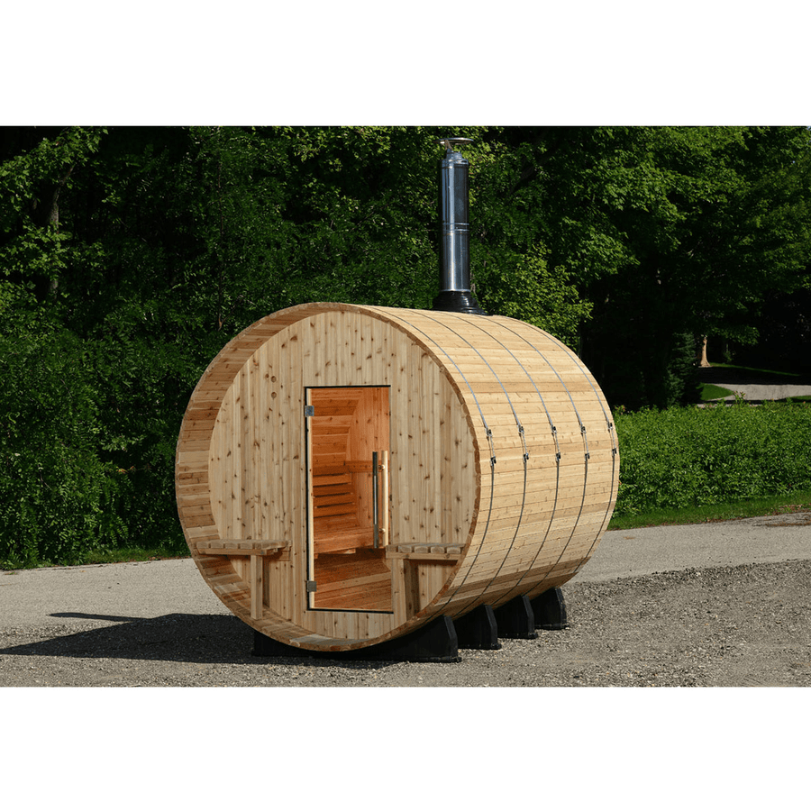 Almost Heaven Grandview 4 - 6 Person Canopy Barrel Sauna - LuxeWell Life