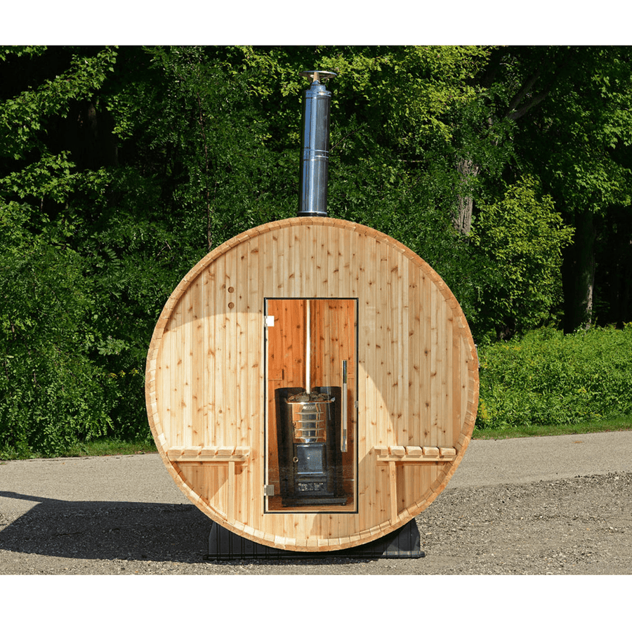 Almost Heaven Grandview 4 - 6 Person Canopy Barrel Sauna - LuxeWell Life