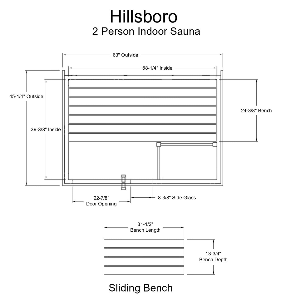 Almost Heaven Hillsboro 2 Person Indoor Sauna - LuxeWell Life