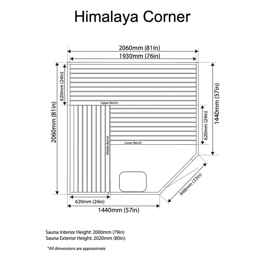 Almost Heaven Himalaya Corner 6 Person Indoor Sauna - LuxeWell Life