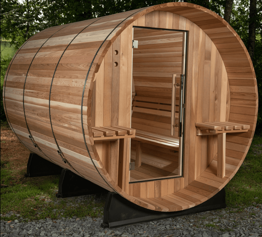 Almost Heaven Huntington 4 - 6 Person Canopy Barrel Sauna - LuxeWell Life