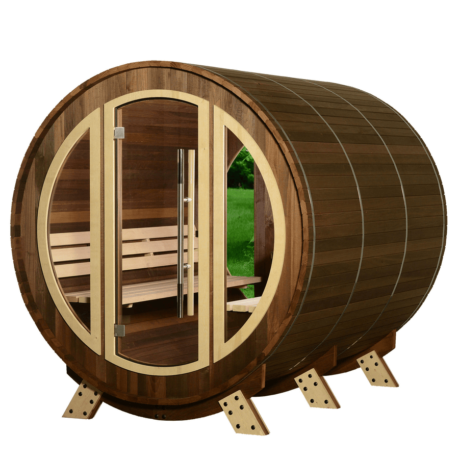 Almost Heaven Phoenix 6 Person Luxury Barrel Sauna - LuxeWell Life