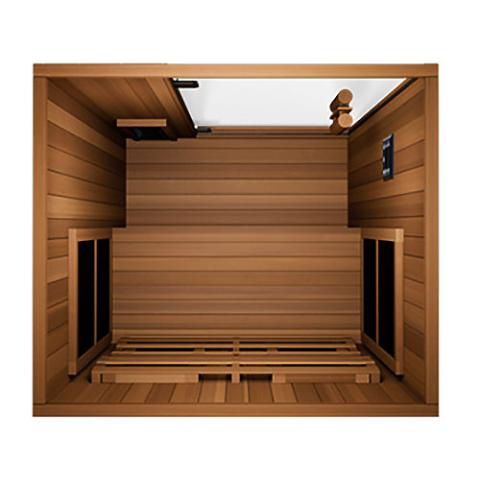 Finnmark FD-1 Full-Spectrum Infrared Sauna: One-person wooden sauna with a window, ergonomic bench, and antimicrobial cedar interior. Ideal for home wellness and high-temperature infrared therapy.