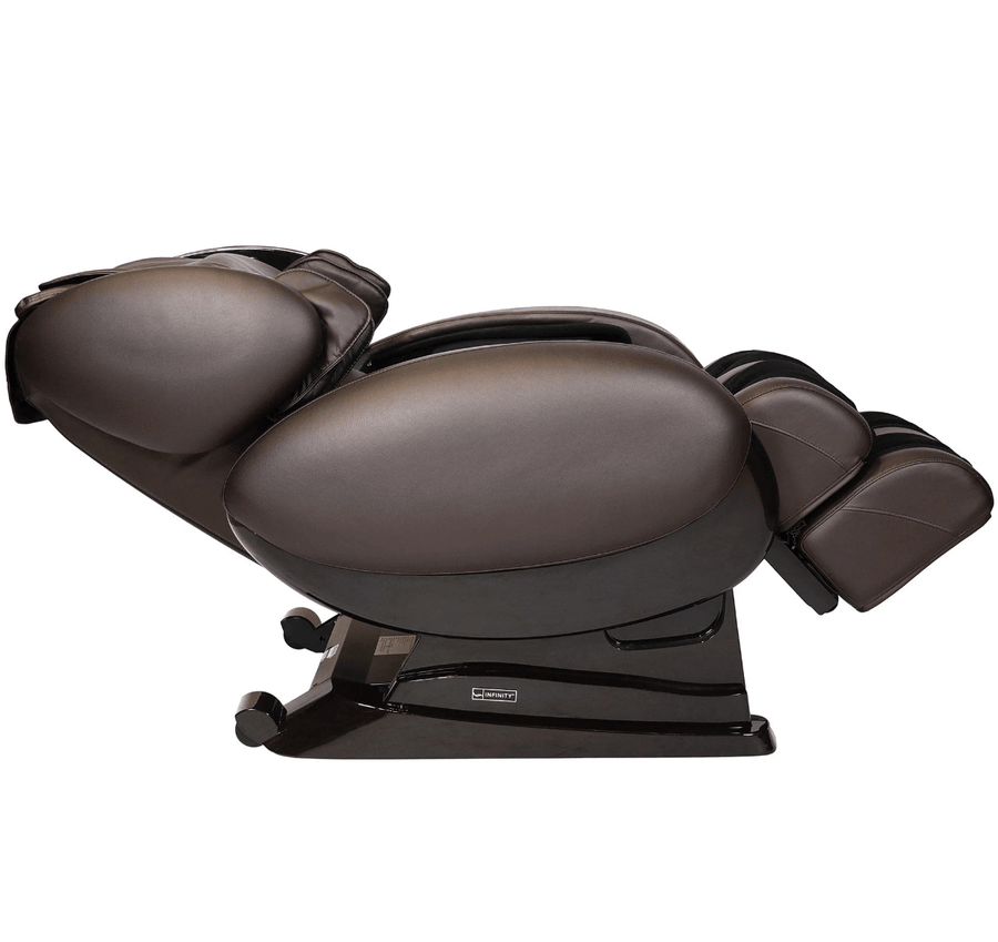 Infinity IT-8500 Plus Massage Chair with armrests, featuring advanced massage techniques, spinal decompression, lumbar heat, and Bluetooth speakers for a comprehensive therapeutic experience.