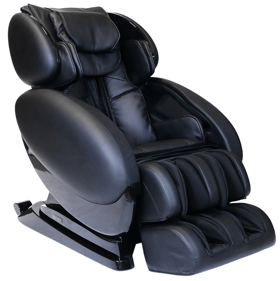 Infinity IT-8500 Plus Massage Chair with lumbar heat, spinal decompression, reflexology, and Bluetooth speakers, designed for deep tissue therapeutic massage and full-body stretch.