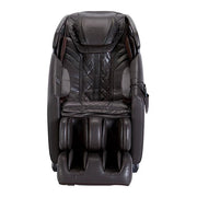 Infinity Riage 4D Massage Chair with black straps, featuring advanced 4D back mechanism, lumbar heat, foot reflexology rollers, and Bluetooth speakers for enhanced relaxation.