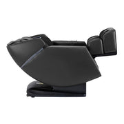 Infinity Riage 4D Massage Chair, a black recliner with advanced 4D back mechanism, luxurious materials, and Bluetooth speakers for personalized, professional massage therapy.