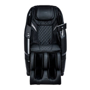 Titan TP-Epic 4D Massage Chair with black leather, remote control, touchscreen, voice command, zero gravity recline, and full-body compression features.