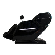 Kahuna EM 8300 Black Massage Chair with reclining feature, touch screen remote, Bluetooth speakers, and foot/leg massage extensions.