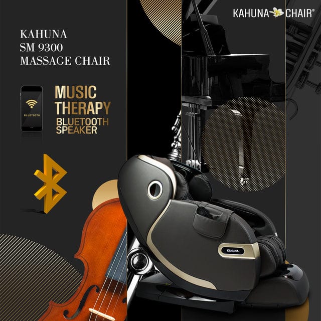 Kahuna SM-9300 Massage Chair with violin, featuring Dual Air Float Flex HSL-Track, infrared heating, voice recognition, and foot reflexology for a tailored relaxation experience.