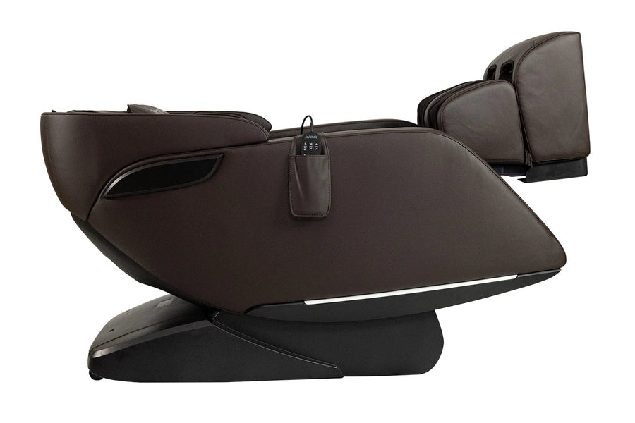 Kyota Genki M380 Massage Chair with black base, featuring remote pocket and advanced massage features for head-to-toe relaxation at home.