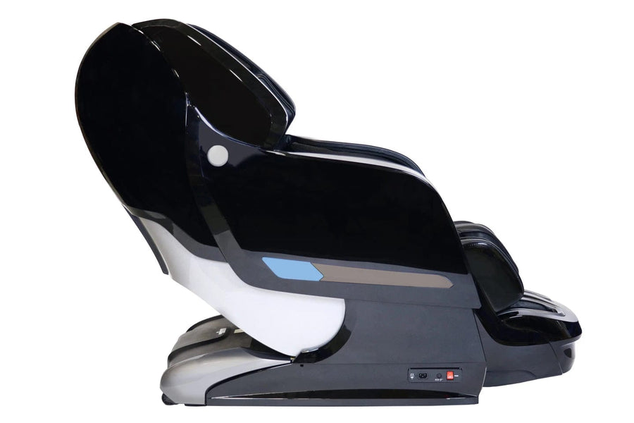 Kyota Yosei M868 4D Massage Chair with reclining feature and remote, offering customizable massages, integrated air ionizer, and Bluetooth speakers for ultimate relaxation.