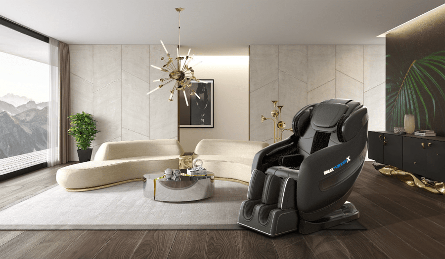 Medical Breakthrough 10 massage chair in a living room, designed to improve posture, reduce pain, and aid sleep with advanced medical care systems.