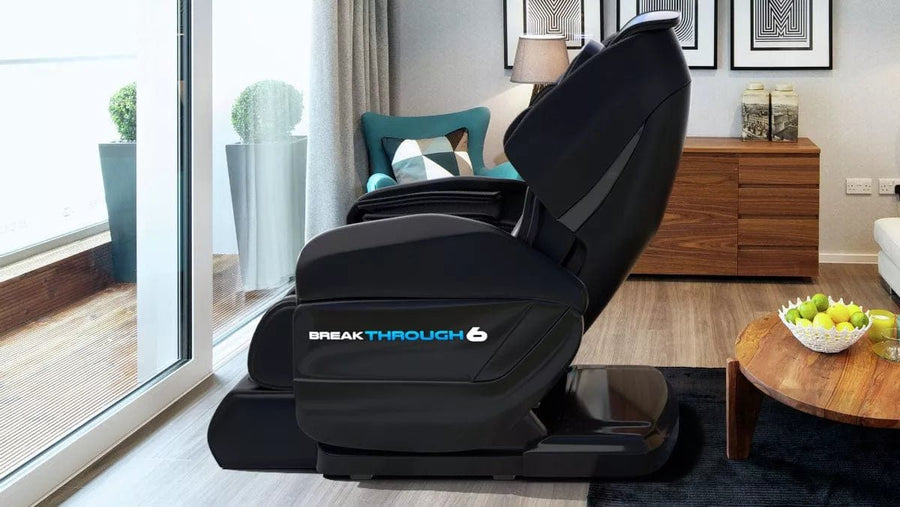 Medical Breakthrough 6 Plus massage chair in a room, designed to improve posture, reduce pain, and aid sleep with advanced features like hip twist and reflexology.