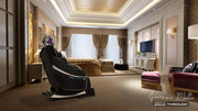 Medical Breakthrough 8 massage chair in a room with a bed, designed to improve posture, reduce pain, and aid sleep.