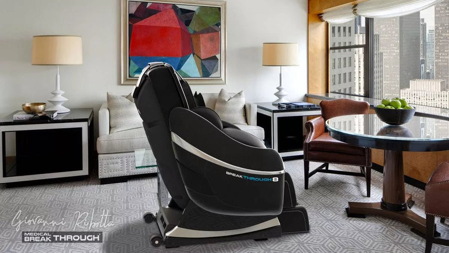 A Medical Breakthrough 8 massage chair in a modern room, designed to improve posture and reduce body pain.