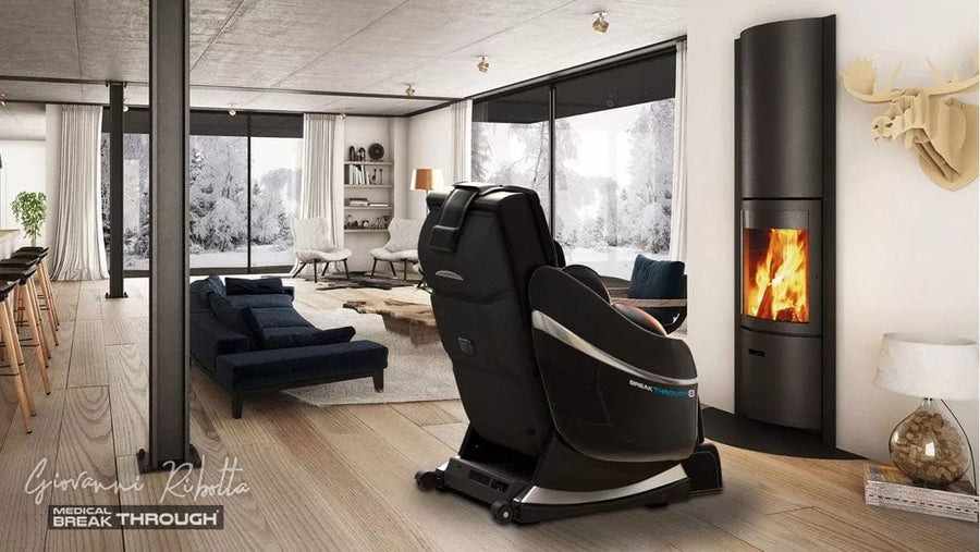 Medical Breakthrough 8 massage chair in a room, featuring advanced posture correction and pain relief technology.