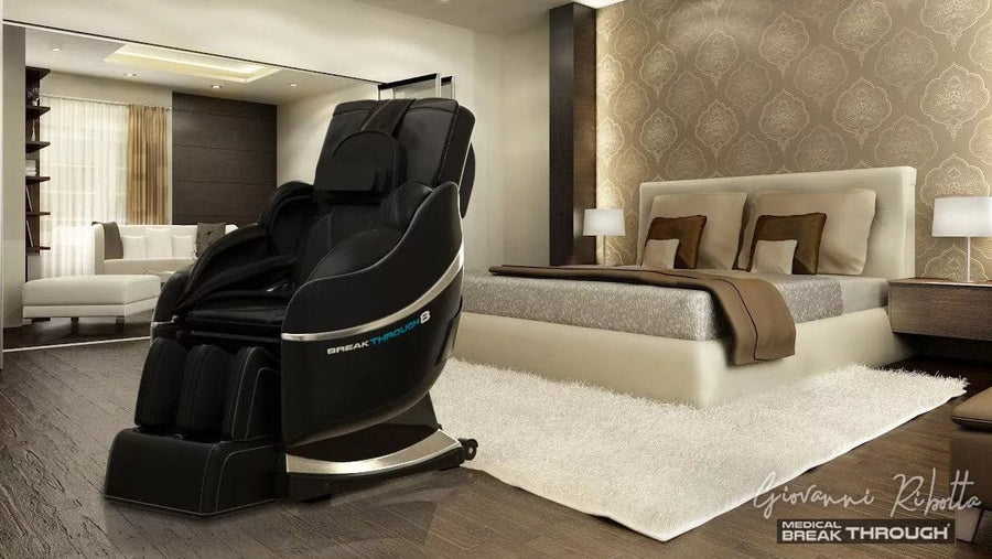 Medical Breakthrough 8 massage chair in a bedroom, designed for posture correction, pain relief, and sleep enhancement.